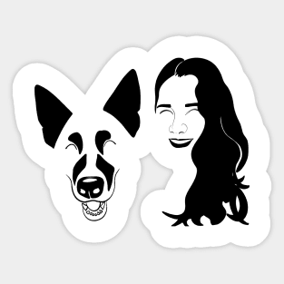 A girl and her best friend Sticker